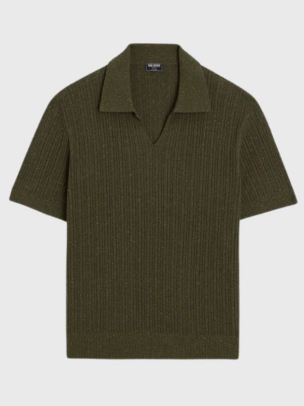 Todd Snyder Olive Green V-Neck Silk Short Sleeve Polo in XL